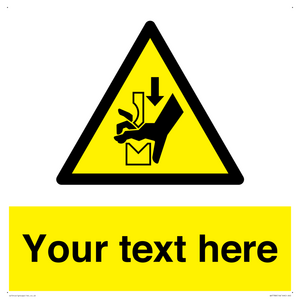 Custom warning hand crushing between press brake tool